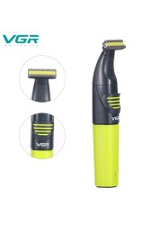 VGR Professional Face Body Hair Trimmer for Men Beard Trimmer Stubble Hair Clipper Nose Mustache Rechargeable Electric Shaver