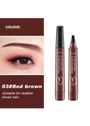 Four Heads Eyebrow Pencil Waterproof Sweat-proof Liquid Eyebrow Pencil Non-fading 4-fork Eyebrow Pencil Makeup TSLM1