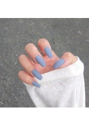 European and American wear nail frosted nail short nail and long nail patch solid color fashion trapezoid nail product