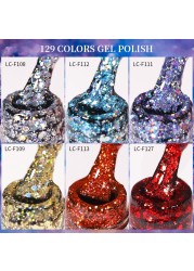 LILYCUTE 7ml Glitter Gel Nail Polish Laser Sequins Soak Off UV Gel Semi Permanent Colored Nails Gel Polish DIY Nail Art Esmalte