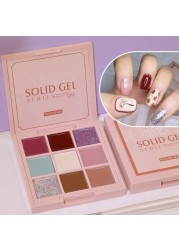 9 Color Jelly Solid Nail Gel Palette Oil Painting Gel Soak Off UV LED Varnishes Phototherapy Gel Nail Art Gel TSLM1