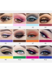 12 Colors Liquid Eyeliner Pen Set Waterproof Long Lasting Matte Colorful Eye Liner Cosmetic Quick Dry White Green Liner Makeup Kit