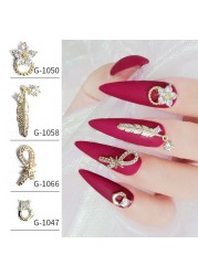 Japanese nail art zircon jewelry high-end luxury zircon real gold and color net red nail decoration G1047-G1070