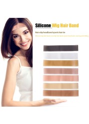 Silicone Transparent Wig Band Grip Anti Slip Elastic Sport Headband Hair Band Without Gel For Wig Secure Wig Gripper