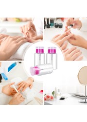 3pcs Push Down Dispenser, Nail Polish Remover Empty Bottle Container, 180ml