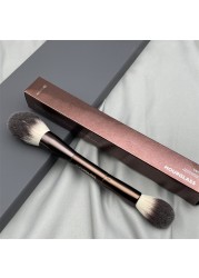 Hourglass Veil Ocean Double-end Makeup Brushes Soft Powder Highlighter Sculpting Blush Bronze Metal Handle Cosmetic Tools