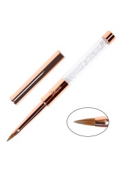 ANGNYA 9pcs/set Rose Gold Nail Art UV Gel Brush Set Pen Nail Art Builder Flat Crystal Painting Drawing Carving Pen Manicure Tool