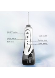 Boi 300ml High Pressure Professional Water Flosser Oral Irrigator For False Teeth Implants USB Rechargeable 7B1