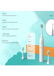 5 Mode Electric Toothbrush For Women Men Child With 6 Replacement Toothbrush Head USB Rechargeable Waterproof Sonic Toothbrush