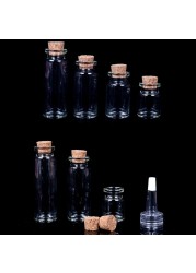 D2TA Mini Bottles With Cork Stopper Mini Vials Mini Transparent Cup Jars Lids Storage Container For DIY Party Art Craft Projects