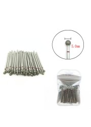 50pcs/set Nail Drill Bit Set Cutter Dental Diamond Grinding Polish Burs Dental Lab Polisher 2.35mm Shank Nail Tools