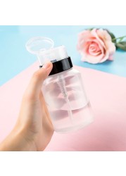 D2TA 200ml Push Down Dispenser Pump Nail Polish Remover Empty Bottle Dispensers