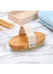 Hot Body Brush Dry Skin Soft Natural Bristle Shower Brushes Bath Wooden Bristle Brush Spa Body Brushes Without Handle