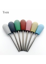 1pc cuspdal head 7 colors rubber and silicon carbide nail file manicure electric nail drill machine accessories tools nail bits