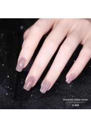 1 Pack Glitter Gel Nail Polish Iridescent Sparkling Sequins Reflective Semi-Permanent UV LED Nail Gel Varnish TSLM1