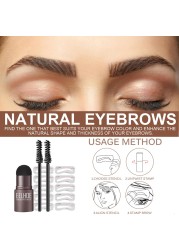 One Step Eyebrow Stamp Shaping Kit Eyebrow Stencil Stick Capillary Contour Eyebrow Shape Stamp Eyebrow with 10 Eyebrow Stencils 2 Brush