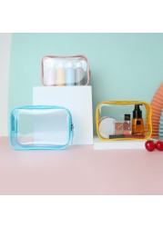 Transparent PVC Cosmetic Bag Women Zipper Clear Makeup Bags Beauty Travel Make Up Organizer Storage Bath Toilet Wash Bag