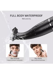 Men Face Body Shaver Kit Electric Shaver Nose Hair Trimmer Beard Shaving Wet Dry USB Charging