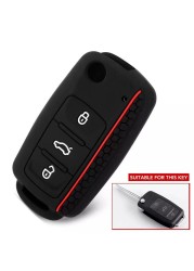 Silicone Car Key Case For VW Polo Bora Beetle Tiguan Passat Golf Jetta Eos For Skoda Fabia Octavia Remote Fob Shell Cover