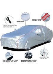 Universal Car Cover Zipper Design Waterproof UV Protective Windproof All-Weather Car Cover Indoor Outdoor Fit Sedan Hatchback SUV