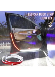 LED Car Door Welcome Light Safety Warning Streamer Lamp Strip 120cm Waterproof Auto Decorative Ambient Lights