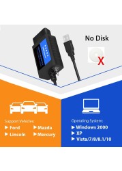 OBDResource ELM327 USB V1.5 FORScan for Ford Mazda Lincoln Mercury Coding ELMconfig FoCCCus HS MS CAN SWITCH F150 F250 F350 F450