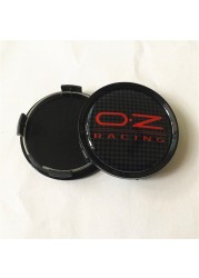 4pcs 74mm oz racing car wheel center cap wheel covers emblem badge hub car styling