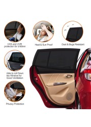 2 Pack Universal Car Side Window Sun Shades UV Shades Anti Mosquito Net Curtain for Sedan SUV MPV 125*60cm