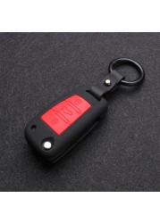 Carbon Fiber Silicon Flip Car Key Cover Case Cover Protector For Audi A1 A3 A4 A6 TT Allroad Q3 Q7 R8 S6 SQ5 RS4 2018 Keychain