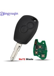 jingyuqin 2 Buttons Remote Key For Renault Duster Modus Clio 3 Twingo Dacia Logan Sandero Kangoo 433MHz PCF7947/7946/4A Chip