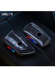 Carbon Fiber Car Remote Key Case Shell Cover Fob For BMW X3 X5 X6 F30 F34 E60 E90 F10 E34 E36 F20 G30 F15 F16 1 2 3 4 5 7 Series