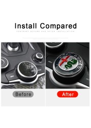 Door Handle Decoration For Alfa Romeo Giulia Stelvio Center Console Zinc Alloy Cover Stickers Car Interior Accessories