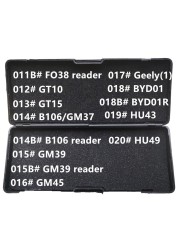 No Black Box 030-041# HU101 HU100R HU162T9 HU162T10 HU39 HON58R HON66 HON70 HYN11 HY15 HYN7R ign Lishi 2 in 1 Locksmith Tools