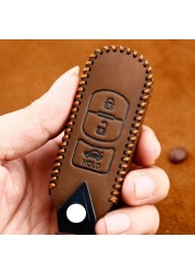 Remote Smart Car Key Case For Mazda 2 CX-5 Atenza Axela CX-7 CX-9 CX-3 CX-4 CX-8 MX5 M2 M3 M5 M6 GT Leather Keychain Cover Bag