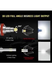مصباح أمامي عالي الطاقة 6K 360 ° بشعاع 160 واط 30000 Lm H7 H11 H4 Canbus مصباح أمامي LED للسيارة 9005 9006 مصباح H1 توربو لمبات ملحقات إضاءة آلية