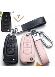 Leather Car Key Case Car Key Cover Ford Fiesta Focus 3 4 ST Mondeo Ecosport Kuga Ranger C-Max S-Max