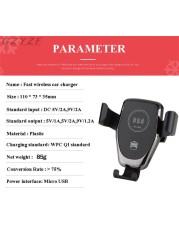 10W Wireless Car Charger Air Vent Phone Holder Mount for iPhone XS Max Samsung S9 Xiaomi Mix 2S Huawei Mate 20 Pro 20 RS