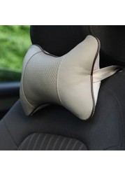 1PC Car Neck Pillows PU Leather Head Support Protector Universal Headrest Backrest Pillow Fit Car Elastic Headrest