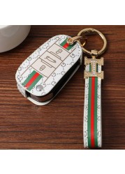 Luxury Car Key Case Leather Fob Protector Keychain for Citroen C-Quatre C3xr C5x C4lc C5 Aircross C6 Accessories Keyring