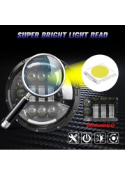 1pcs Running Light 45W/60W/75W/80W/90W Car Led 7 Inch Car Accessories Angel Eyes H4 Headlight For Lada Niva 4X4 Uaz Hunter Hummer