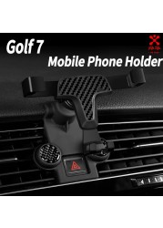 Specialized interior carbon fiber custom aromatherapy phone holder stand for VW Golf 7 7.5 MK7 2013-2019 mobile phone bracket