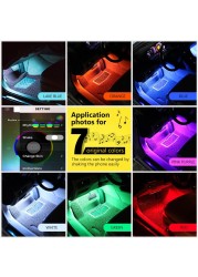 NLpearl Car LED Auto Interior Decorative Lights Car LED Foot Light 36/48 LED Atmosphere Lamp Ambient Lamp Remote Control