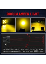 Luyoo 3 Inch LED Light Cubes 12V 24V Amber 3000K Led Work Light Bar For Truck Car Atv 4x4 UTV Boat Spot Driving Offroad Fog Light