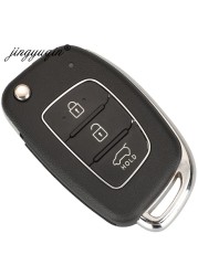 jingyuqin 10pcs Remote Car Key Flip Shell For Hyundai Santa Fe Creta Elantra Verna Solaris IX25 IX35 IX45 HB20 Horizontal Blade
