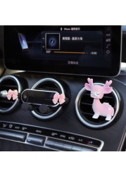 Cute Universal Car Phone Holder Air Conditioning Air Outlet Decoration Air Freshener Car Perfume Ladies Auto Interior Accessories