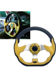 Universal 13" 320mm racing sport car steering wheel with horn button carbon fiber