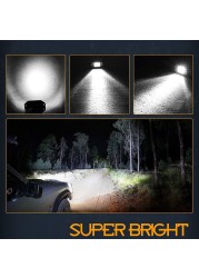 Luyoo 5 Inch White Yellow Flush Mount Led Pods Work Light Bar For Offroad Truck Atv 4x4 Boat Car Spot 3000k 6000K LED Fog Lights