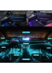 RGB Car Interior Lights For Toyota Honda Civic Subaru Mazda Mitsubishi Suzuki Acrylic Strips APP Auto Decorative Ambient Lights