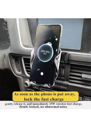 For Audi Q5 2010-2018 Car Cell Phone Holder Air Vent Wireless Charger 360 Rotating Navigation Bracket Support GPS With Logo