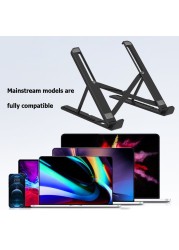 2 in 1 Anti-Slip Foldable Desktop Stand Support Adjustable Riser Portable Tablet Desk Stand Bracket for Laptop Mobile Phone